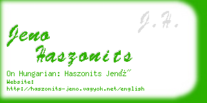 jeno haszonits business card